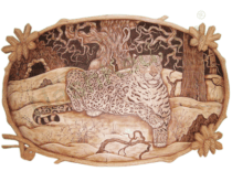 Картина резная, Леопард, в цвете (60*100 см)