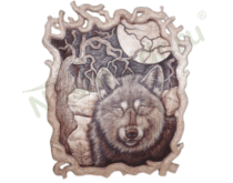 Картина резная, Волк 2 квадрат, в цвете (60*60 см)